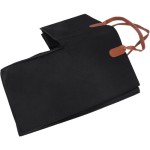 Stair Basket with Leather Handles, Foldable Felt Organizer for 16 Stairs, Black, Internal Support Design